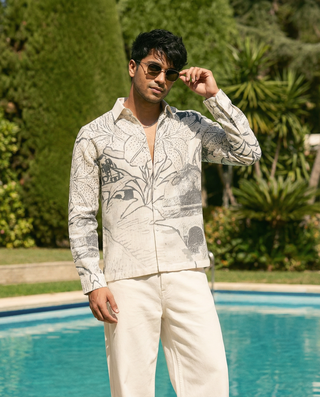 Ivory Botanica Oxford Collar Shirt