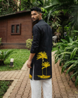 Palm Oasis Black Zipper Kurta