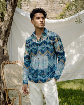 Tide Ikat Oxford Collar Shirt
