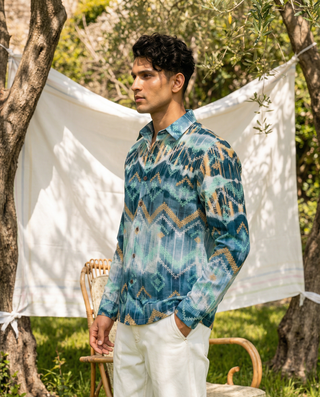 Tide Ikat Oxford Collar Shirt