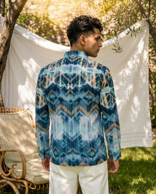 Tide Ikat Oxford Collar Shirt
