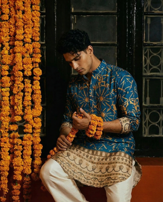 Jaigarh Festive Blue Ganganagery Kurta