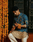 Jaigarh Festive Blue Ganganagery Kurta