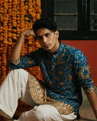 Jaigarh Festive Blue Ganganagery Kurta