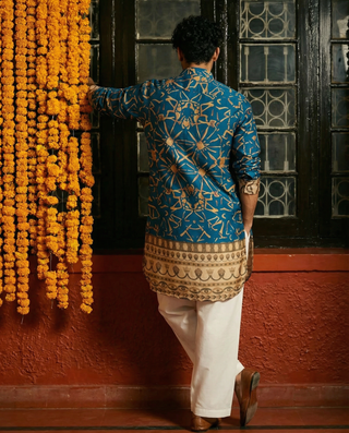 Jaigarh Festive Blue Ganganagery Kurta