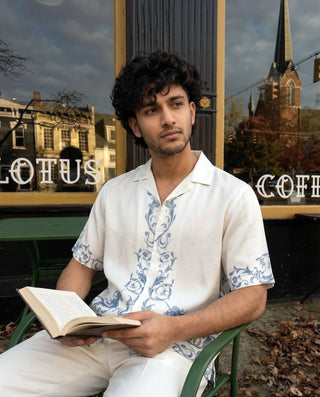 Shadow Crest Relaxed Fit Cuban Shirt
