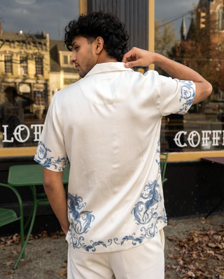 Shadow Crest Relaxed Fit Cuban Shirt