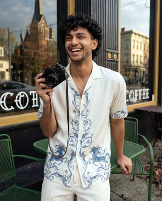 Shadow Crest Relaxed Fit Cuban Shirt