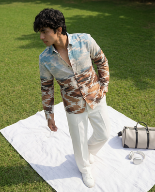 Dune Geometry Oxford Collar Shirt