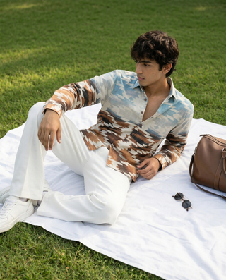 Dune Geometry Oxford Collar Shirt