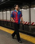 Odyssey Art Blue Relaxed Fit Cuban Shirt