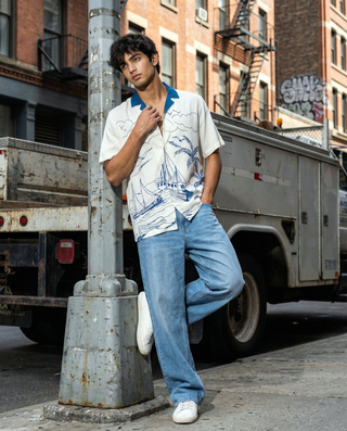 Postcard Escape Relaxed Fit Cuban Shirt