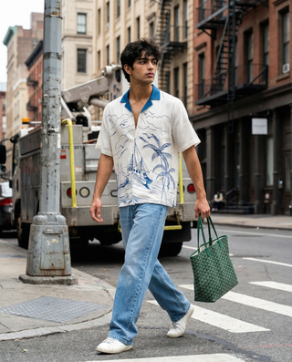 Postcard Escape Relaxed Fit Cuban Shirt