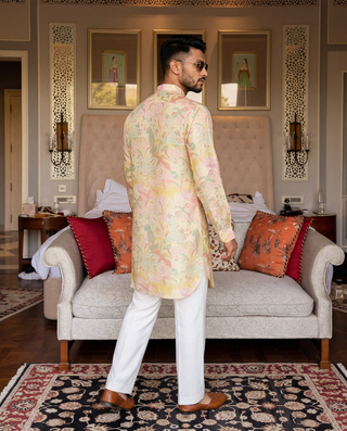 Shaye Cream Floral Ganganagery Kurta