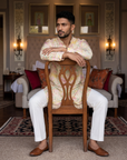 Shaye Cream Floral Ganganagery Kurta