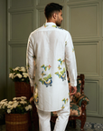 White Butterfly Printed Ganganagery Kurta