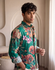 Botanical Green Oxford Collar Shirt