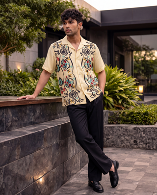 The Yellow Vine  Relaxed Fit Cuban Shirt