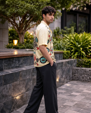 The Yellow Vine  Relaxed Fit Cuban Shirt