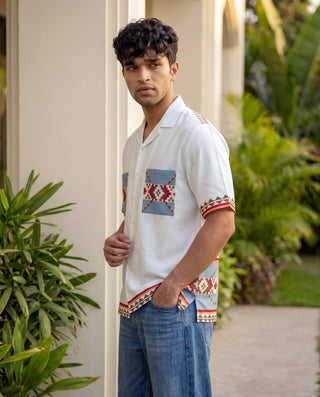 Aztec Resort Relaxed Fit Cuban Shirt