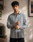 Blue Striped Cotton Oxford Shirt