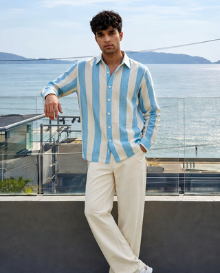 Beach Blue Striped Oxford Shirt