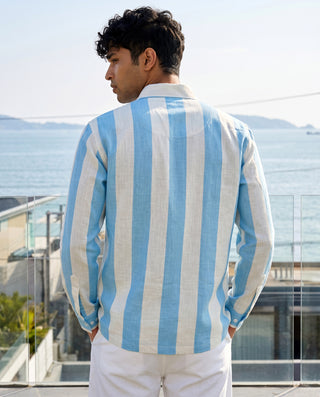 Beach Blue Striped Oxford Shirt