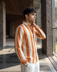 Beach Orange Striped Oxford Shirt