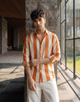 Beach Orange Striped Oxford Shirt