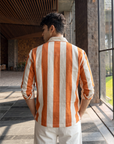 Beach Orange Striped Oxford Shirt