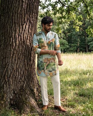 Wild Oasis Leopard Ganganagery Kurta