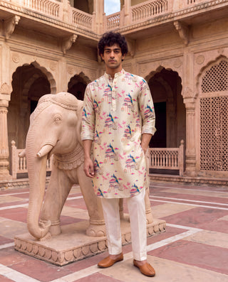 Peacock Jharokha Ganganagery Kurta