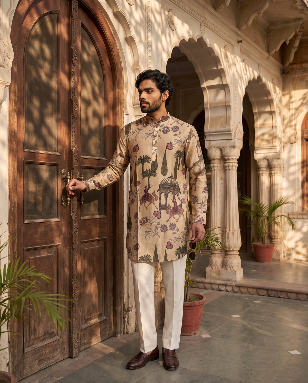Mughal Darbar Beige Ganganagery Kurta