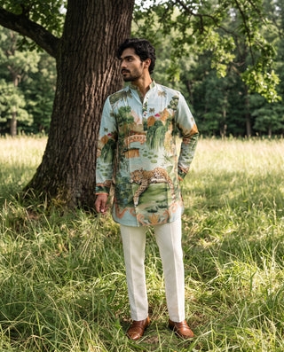 Wild Oasis Leopard Ganganagery Kurta