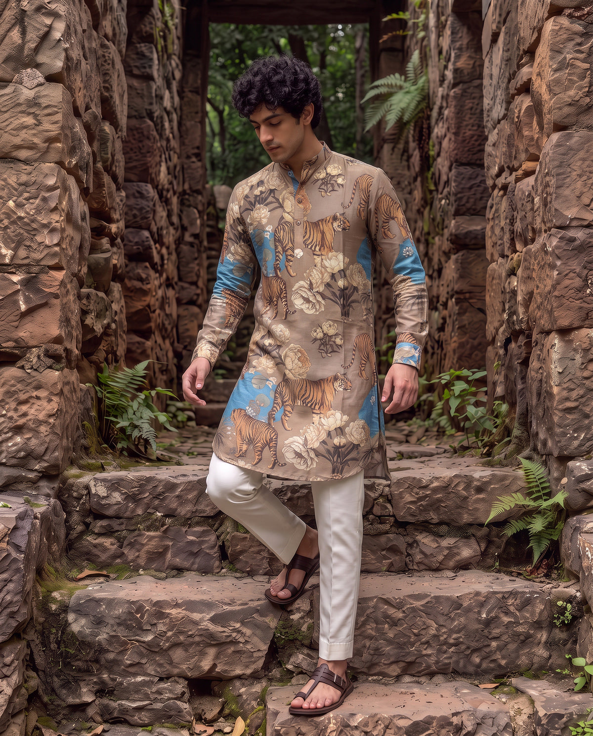 Tiger Blossom Ganganagery Kurta