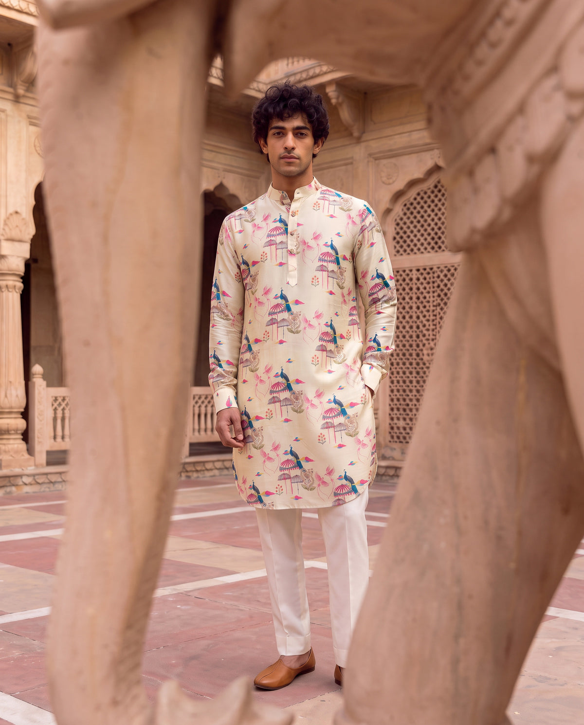 Peacock Jharokha Ganganagery Kurta
