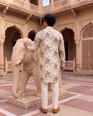 Peacock Jharokha Ganganagery Kurta
