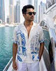 The Blue Facade Relaxed Fit Cuban  Shirt