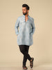Autumn tree Kurta in sky blue colour | Qbmen