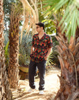 Leopard Midnight Leaflet - Russian Silk- Oversize Shirt For Men