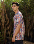 Lilly Pink Leaf - Silk - Oversize Hawaiian Collar Shirt