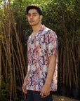 Lilly Pink Leaf - Silk - Oversize Hawaiian Collar Shirt