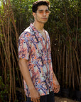 Lilly Pink Leaf - Silk - Oversize Hawaiian Collar Shirt