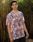 Lilly Pink Leaf - Silk - Oversize Hawaiian Collar Shirt