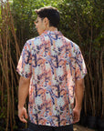 Lilly Pink Leaf - Silk - Oversize Hawaiian Collar Shirt