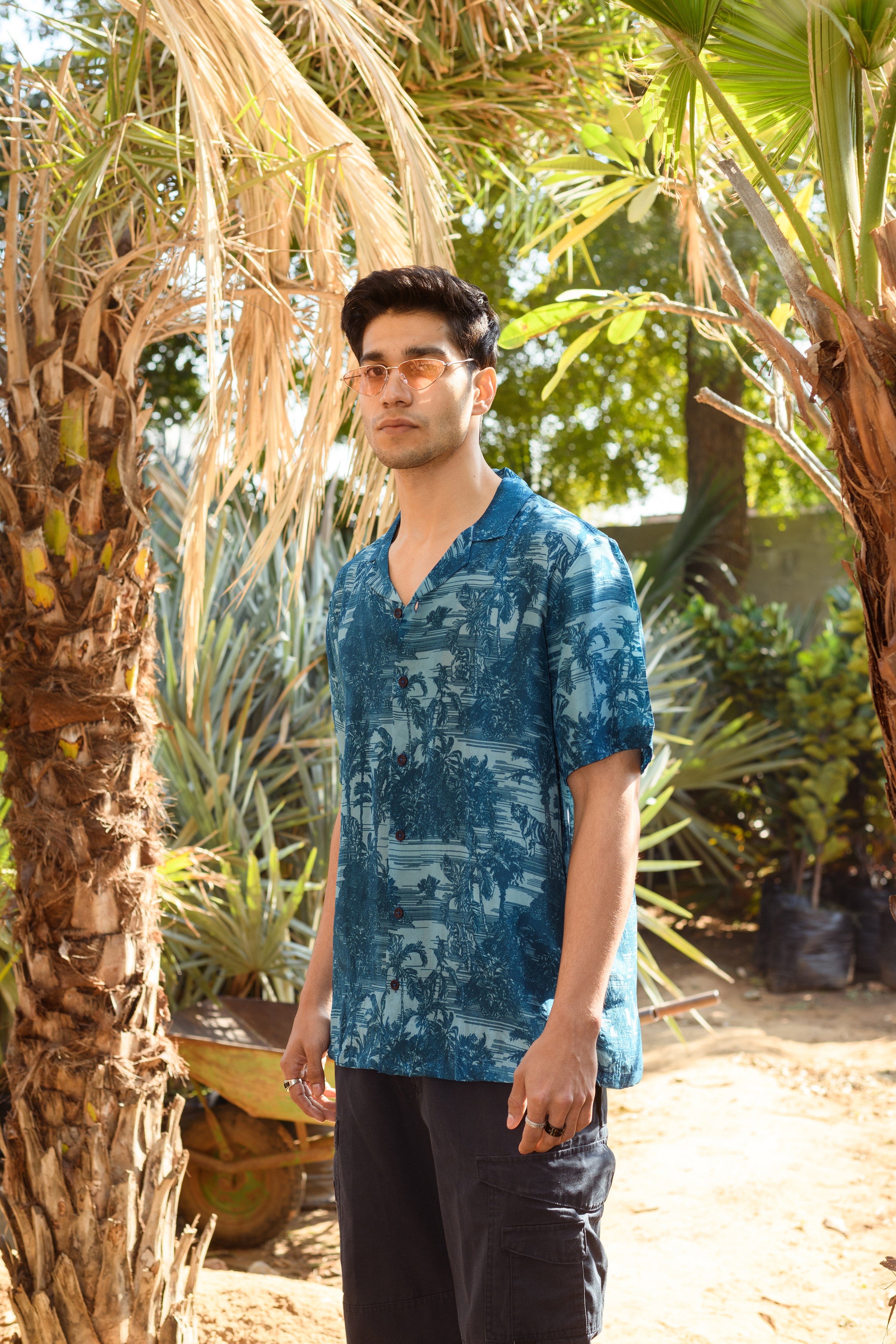 Beach Tiger - Silk - Hawaiin Collar OS Shirt For Men