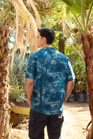 Beach Tiger - Silk - Hawaiin Collar OS Shirt For Men