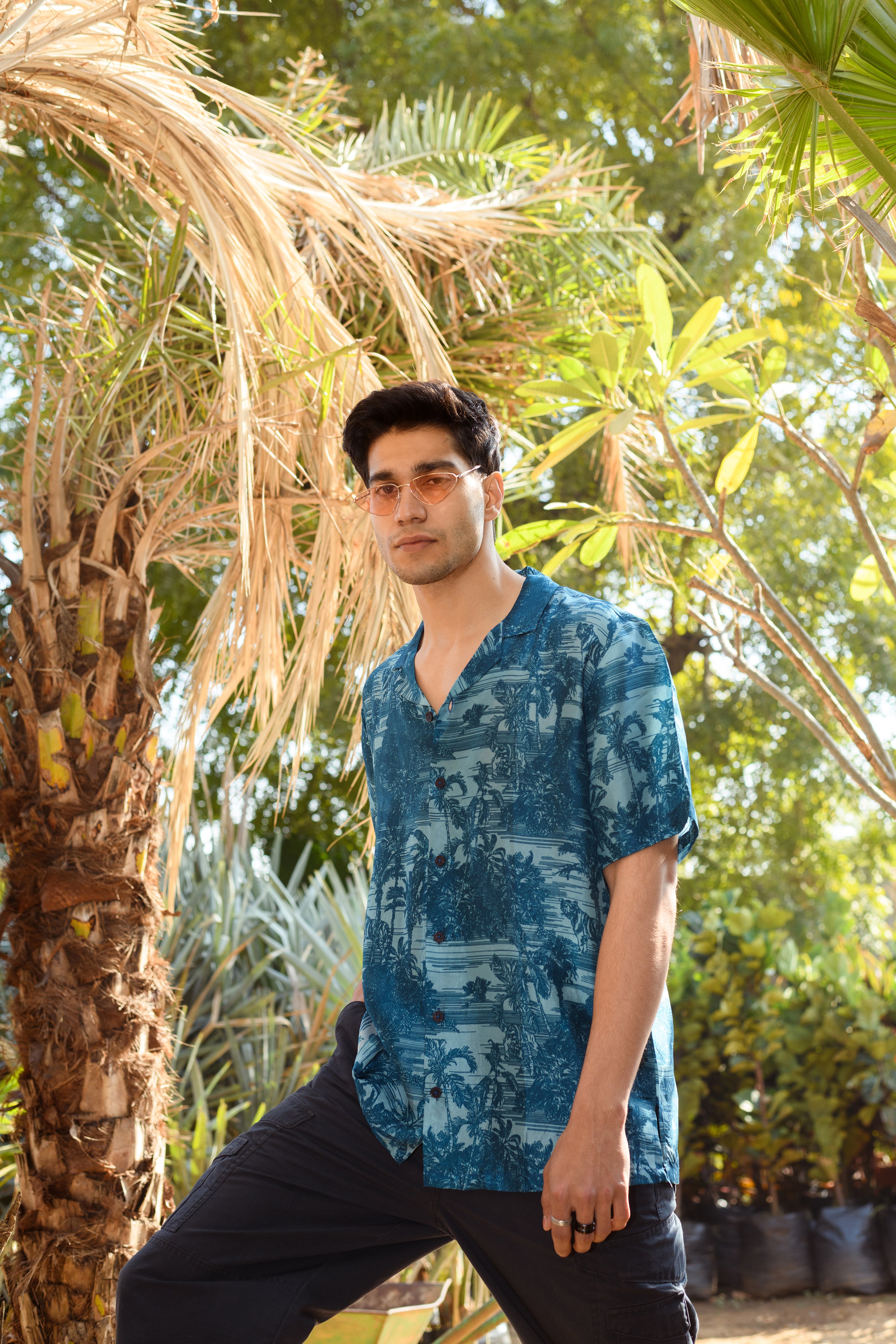 Beach Tiger - Silk - Hawaiin Collar OS Shirt For Men