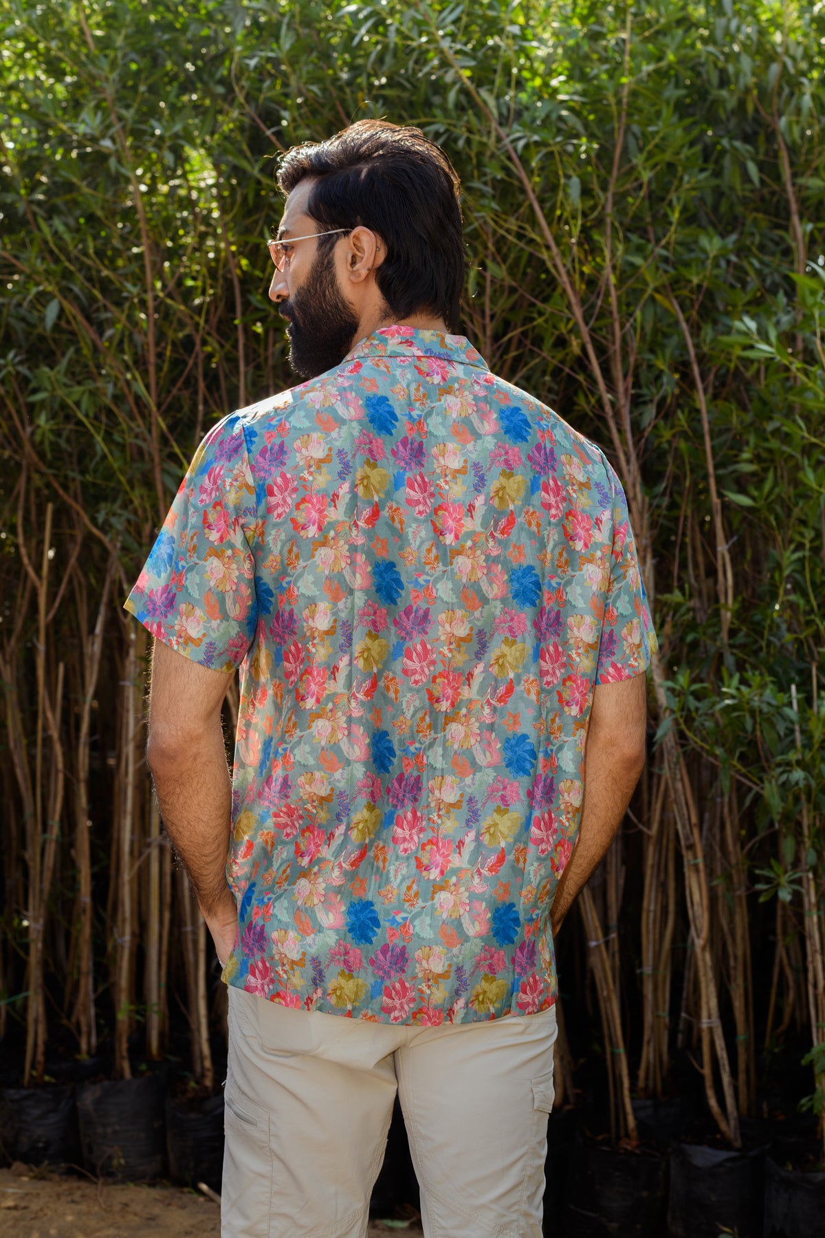 Floral Steel Grey