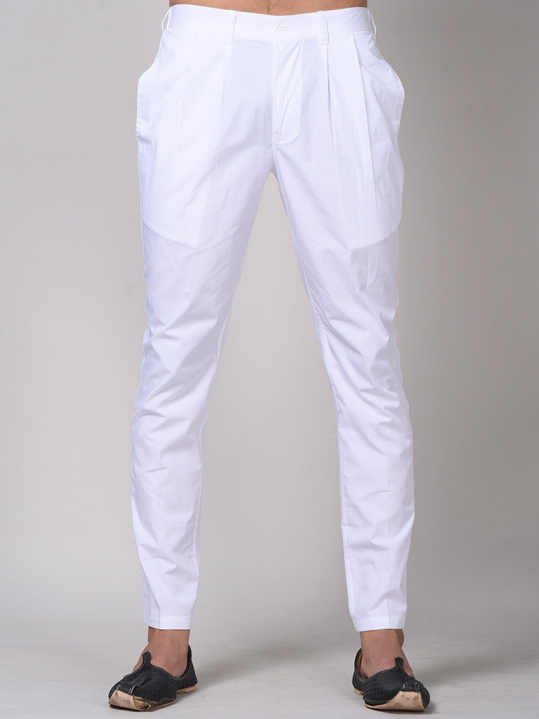 Women's White Cotton Kurta Set with Pants... | Women tunic tops, Kurta  designs women, Dress